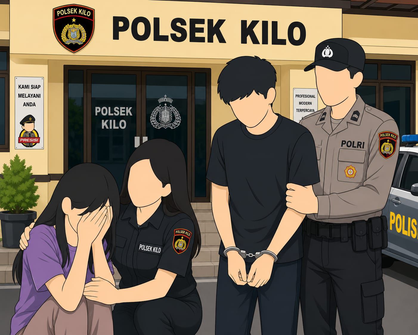 Polsek Kilo Amankan Terduga Pelaku Dugaan Persetubuhan Anak Di Bawah Umur
