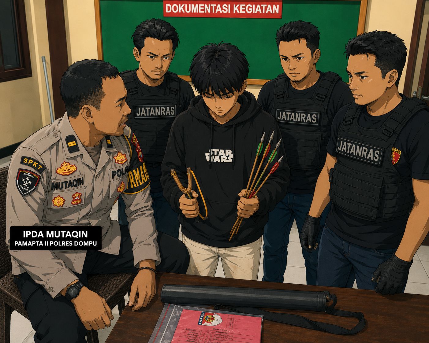 POLRES DOMPU GERAK CEPAT TANGANI KASUS PENGANIAYAAN DENGAN CARA MEMANAH, PELAKU BERHASIL DIAMANKAN