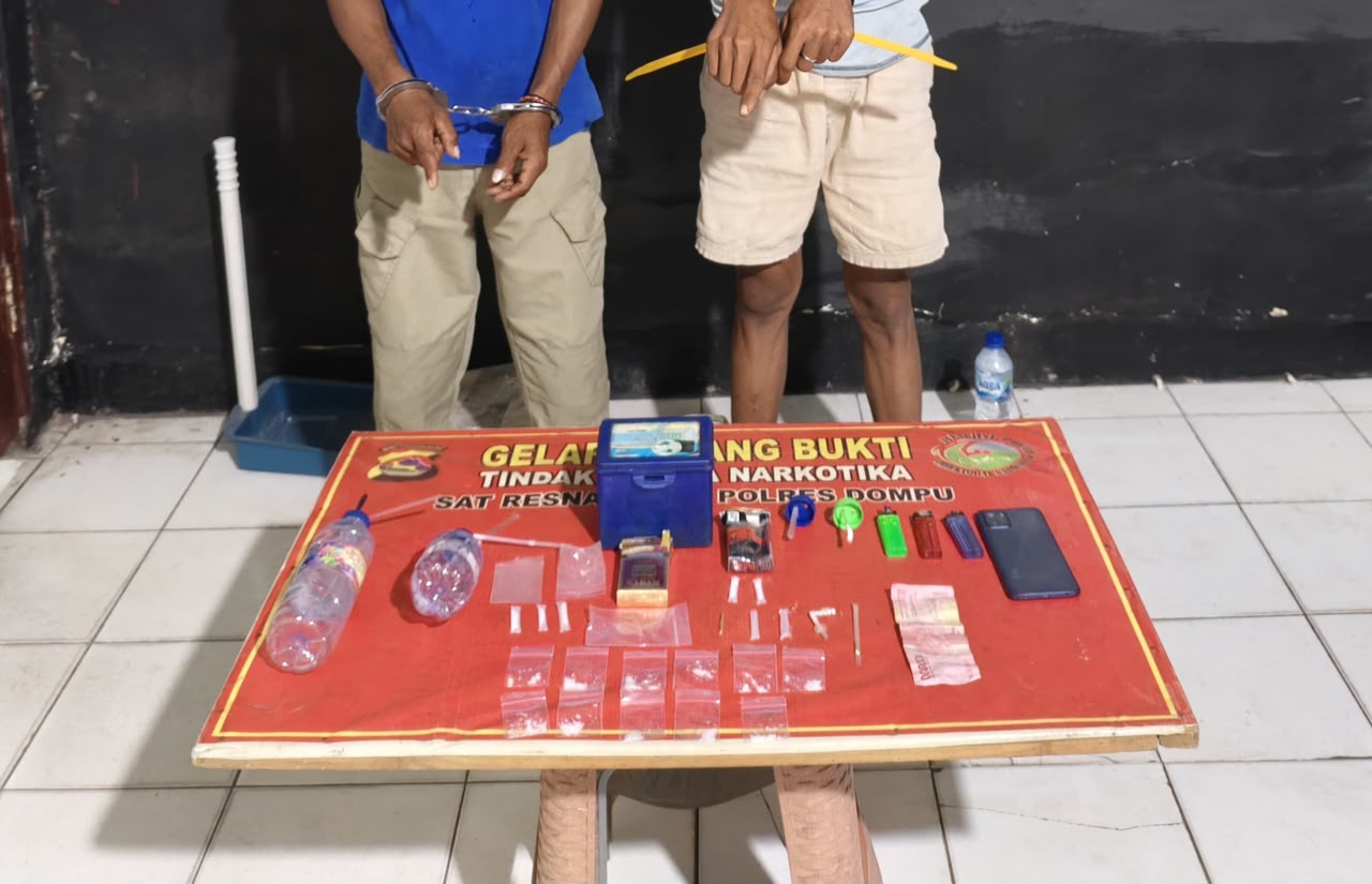 Satresnarkoba Polres Dompu Ungkap Kasus Peredaran Sabu di Manggelewa, Dua Terduga Diamankan dengan Barang Bukti 6,67 Gram