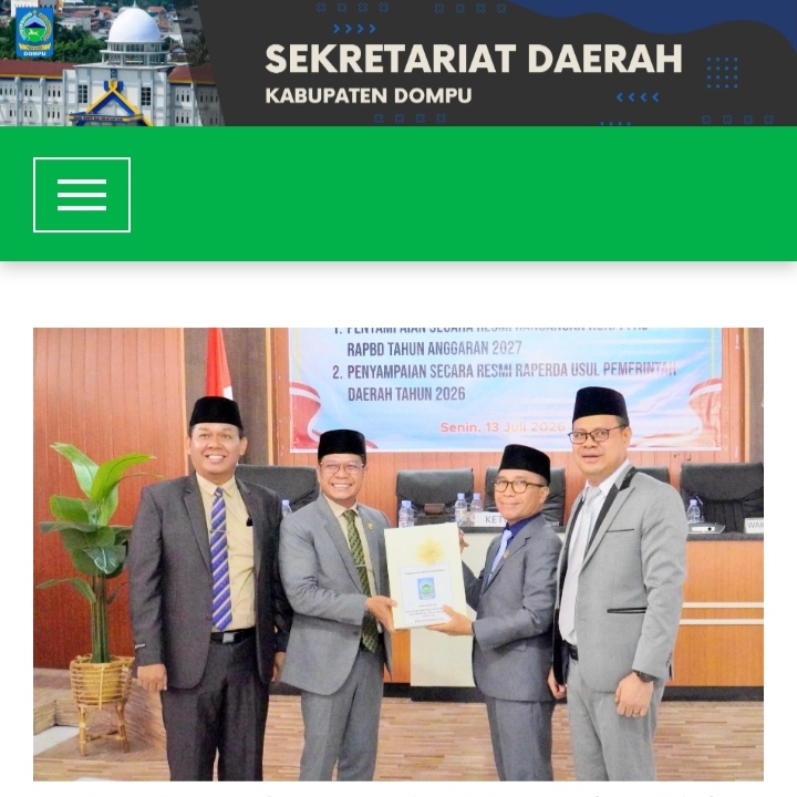 Bupati Dompu Sampaikan Raperda Tahun 2026 dan KUA/PPAS RAPBD 2027 di Paripurna DPRD. Senin,13 Jul 2026 14.51.
